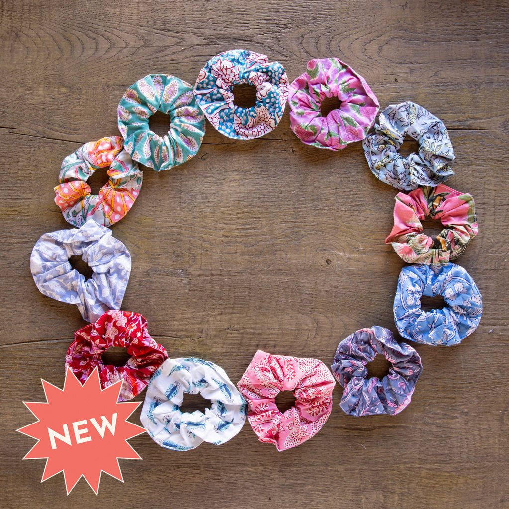 Scrunchie/hair band collection available in different colors and patterns.