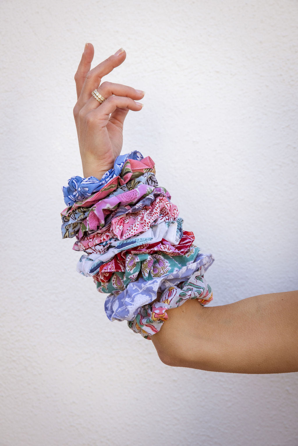 Image of Tuk and Lu scrunchies/hair ties all together.