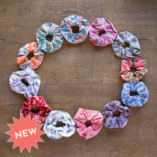 Scrunchie/hair band collection available in different colors and patterns.