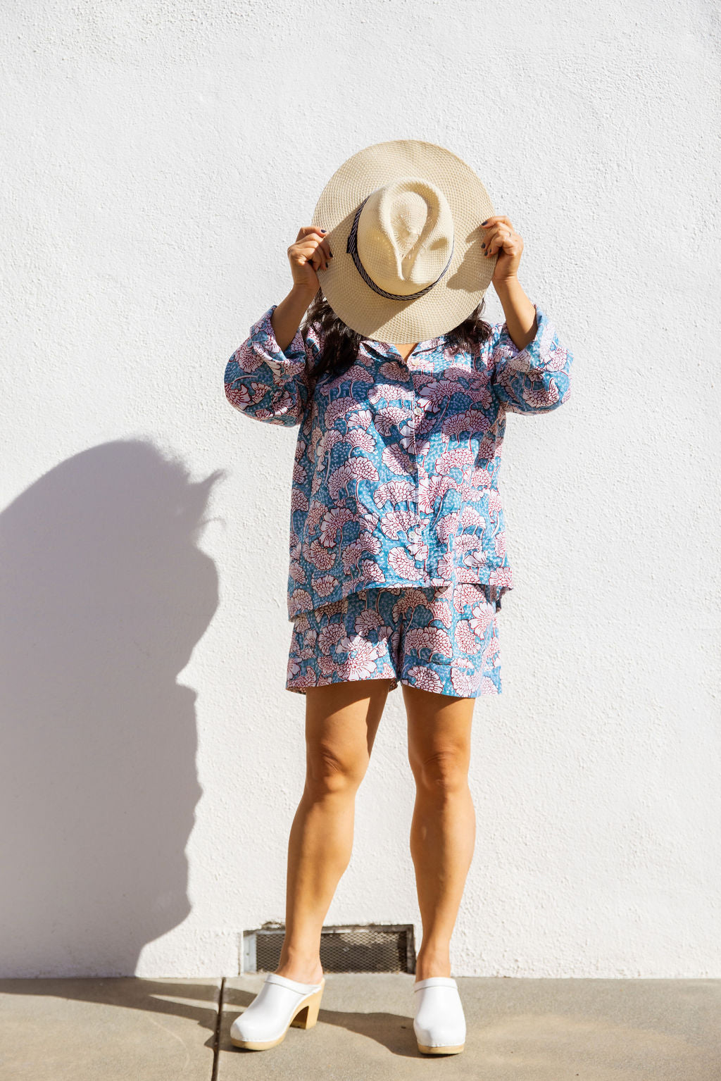 Four piece cotton pjs featuring short