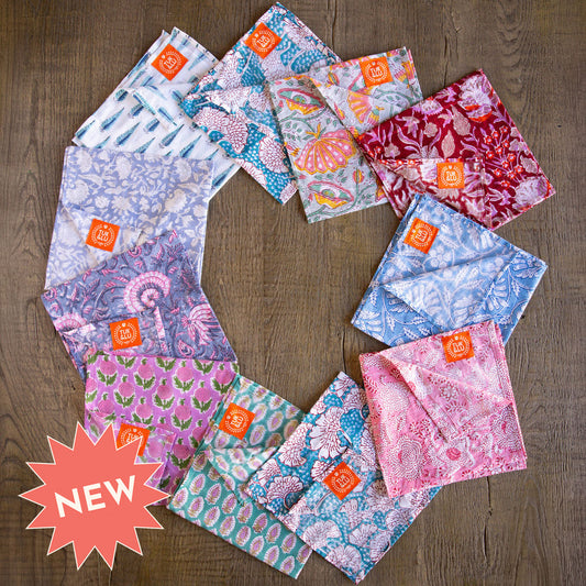 Cotton bandana/headband collection available in different colors and patterns.